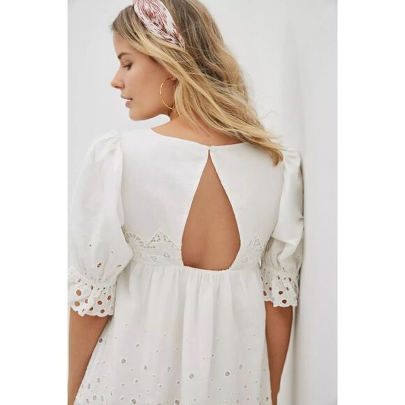 Anthropologie -Audrina Eyelet Mini Dress - Picture 5 of 13